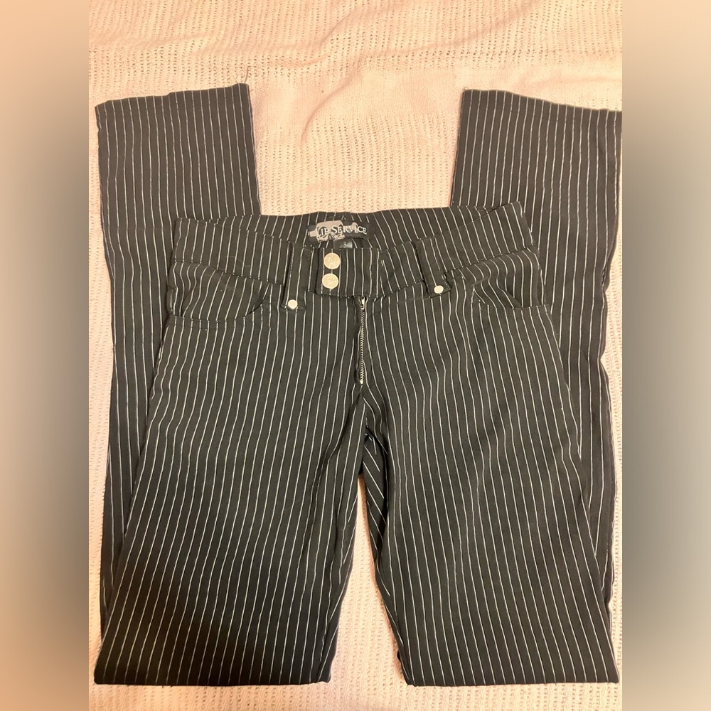 Lip Service Y2K low waisted stripe zipper flare bootcut  pants